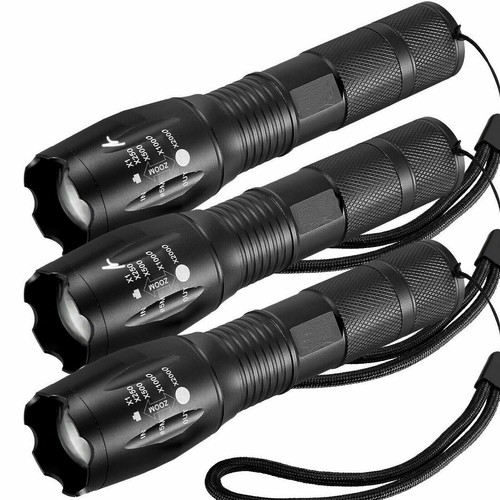 Pack tactical led flashlight - 3-pack,