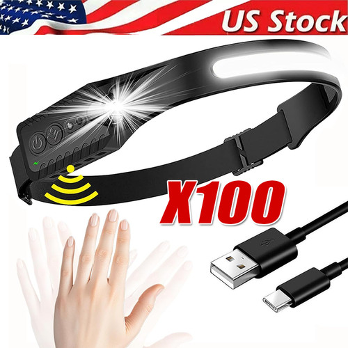 Cob led headlamp usb - cob,